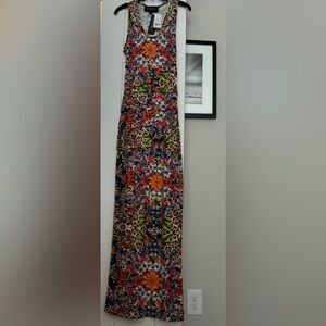 Nicole Miller Collection NWT Floral & Leopard Maxi Dress